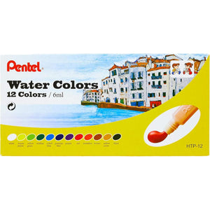 Aquarela em Tubo Pentel à Base de Água - 12 Cores - HTP-12