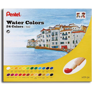 Aquarela em Tubo Pentel à Base de Água - 24 Cores - HTP-24B