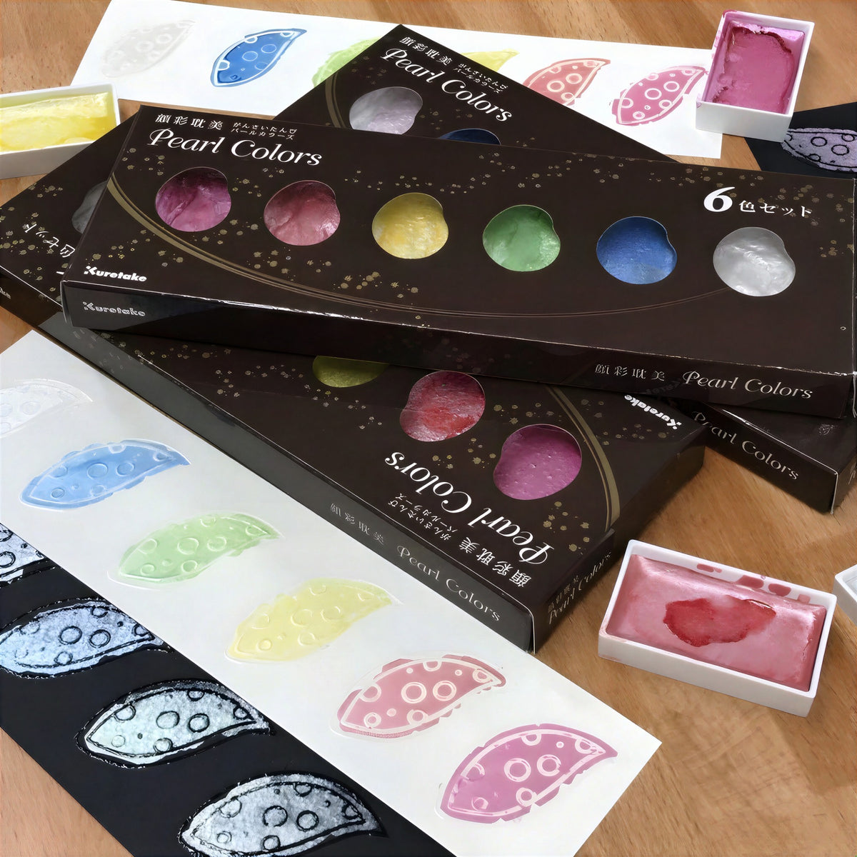 Aquarela Kuretake Gansai Tambi - Pearl - 6 Cores Kuretake