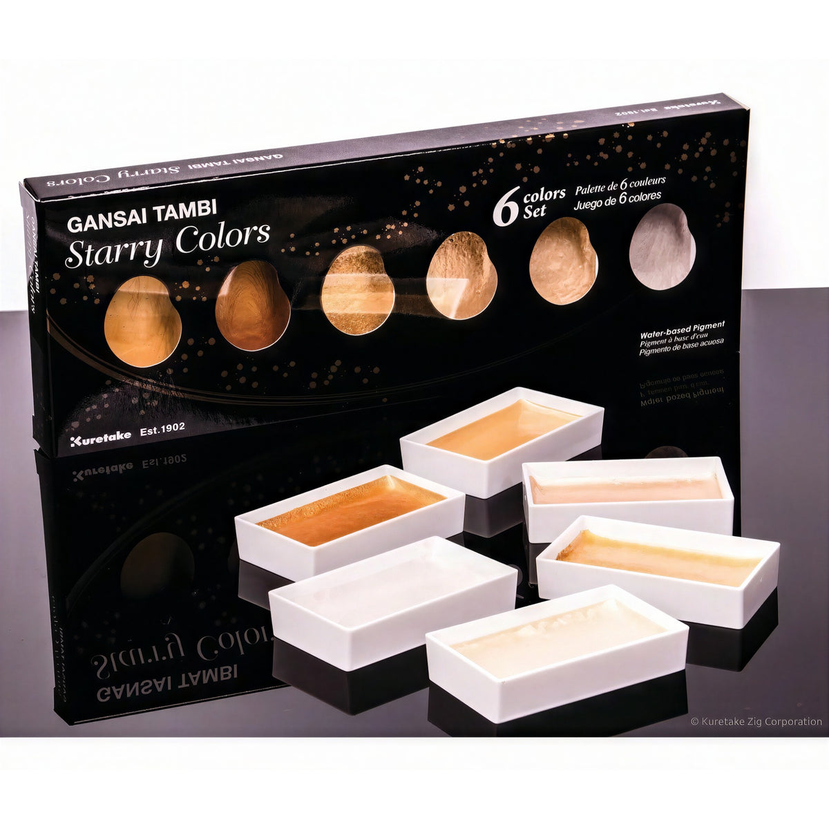 Aquarela Kuretake Gansai Tambi - Starry - 6 Cores Kuretake