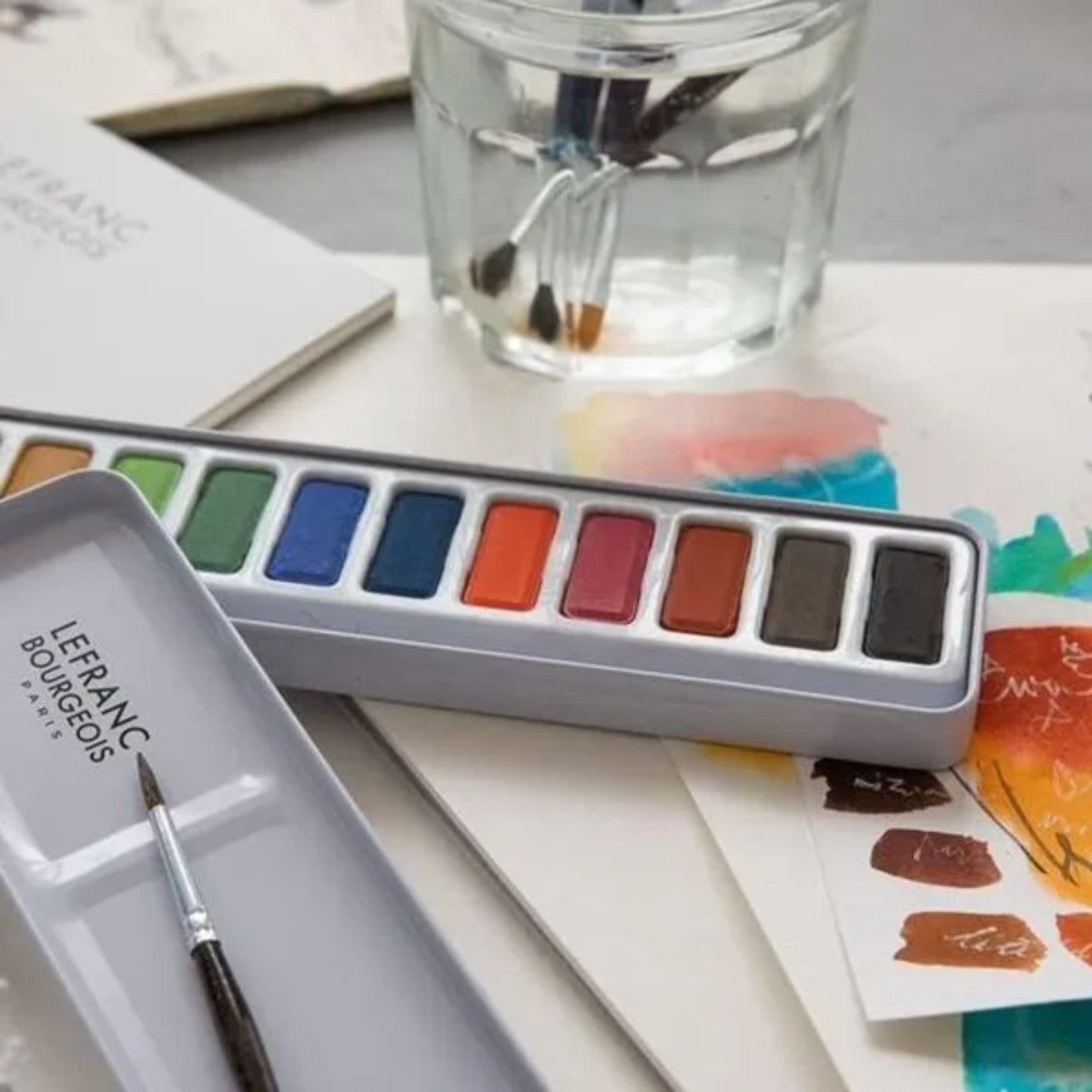Aquarela Lefranc & Bourgeois - 12 Cores - Pastilha Lefranc & Burgeois