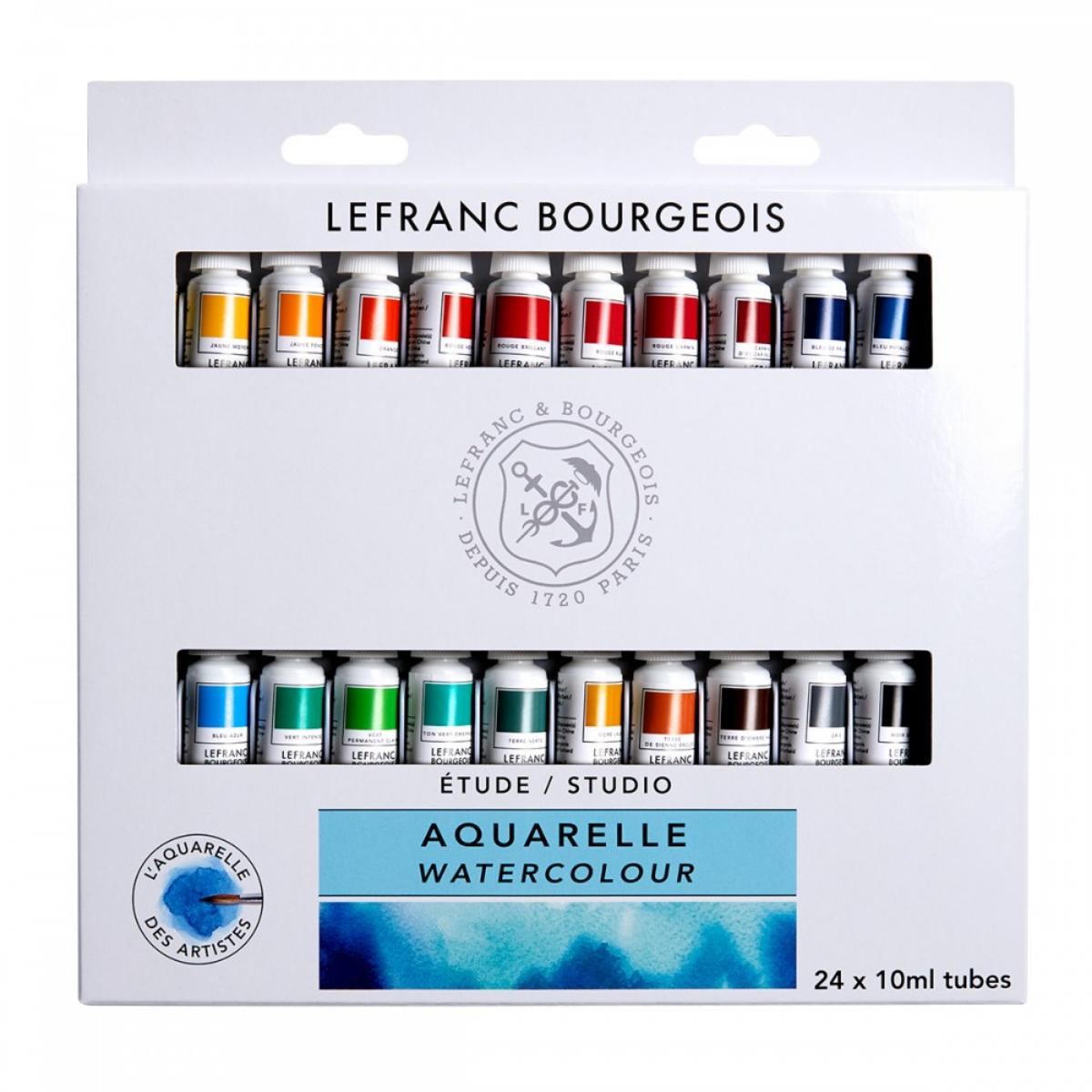 Aquarela Lefranc & Burgeois Studio - 24 Cores - 10ml Lefranc & Burgeois