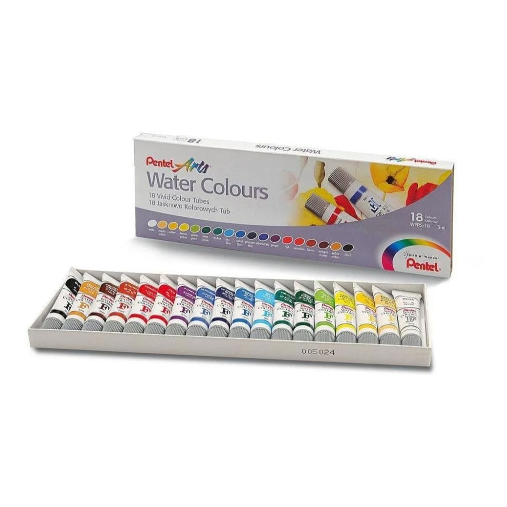 Aquarela Pentel Bisnaga - 18 Cores à Base de Água Pentel