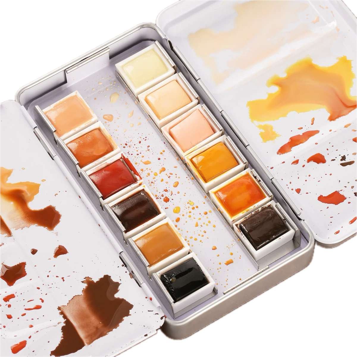 Aquarela Pocket em Pastilha - 12 Tons de Pele - Phoenix Phoenix