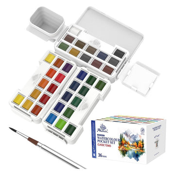 Aquarela Pocket em Pastilha - 36 Cores e 1 Pincel - Phoenix Phoenix