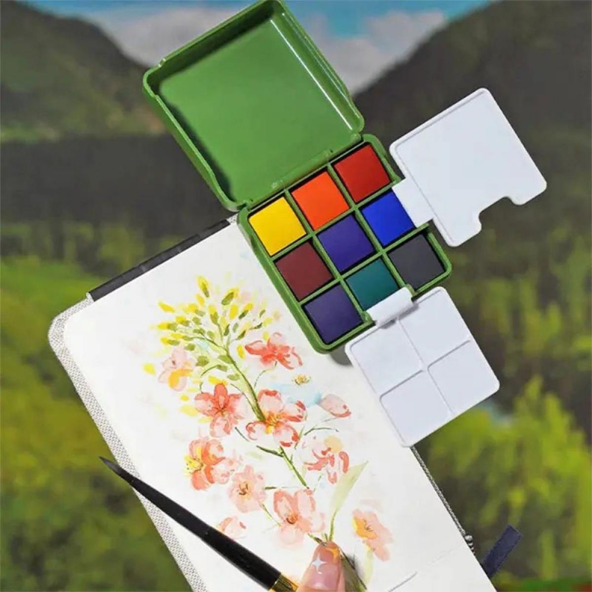 Aquarela Pocket Sinoart - 9 Cores - Portátil Sinoart