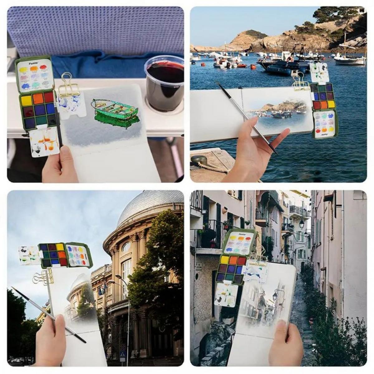 Aquarela Pocket Sinoart - 9 Cores - Portátil Sinoart