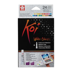 Aquarela Sakura Koi Water Colors - 24 Cores + Medium Furta-Cor