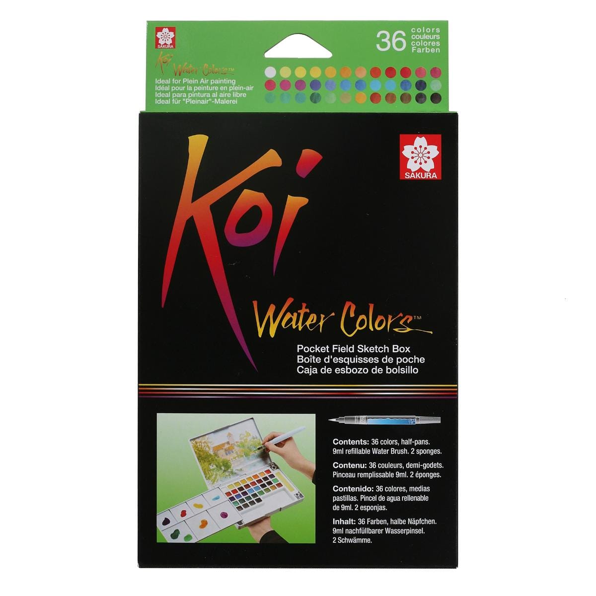 Aquarela Sakura Koi Water Colors - 36 Cores - XNCW-36N Sakura