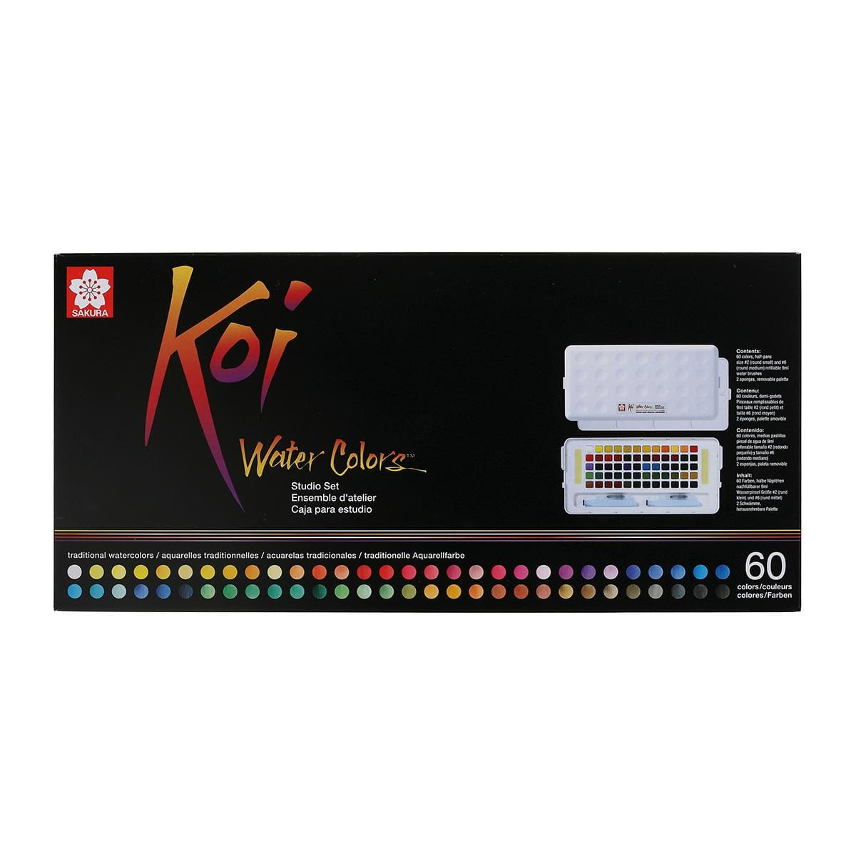 Aquarela Sakura Koi Water Colors - 60 Cores - XNCW-60N Sakura