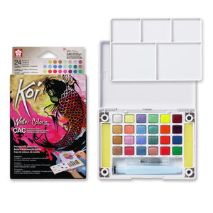 Aquarela Sakura Koi Water Colors CAC - 24 Cores - Fluorescentes, Metálicas e Perolizadas