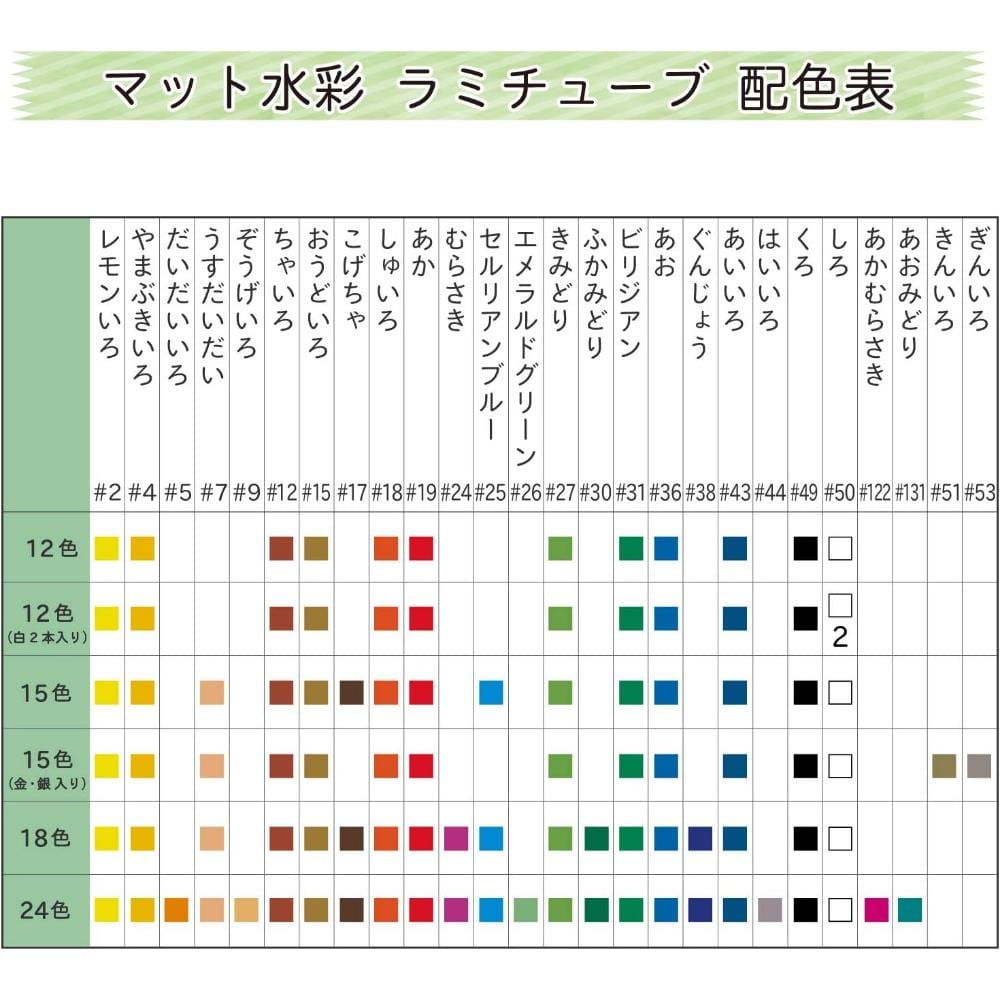 Aquarela Sakura Mat - Aquarela à Base de Água 18 Cores - Uso Profissional EMW-18 Sakura
