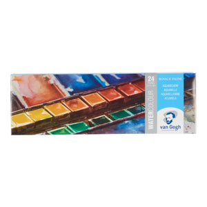 Aquarela Van Gogh em Pastilha - 24 Cores - Estojo Metálico