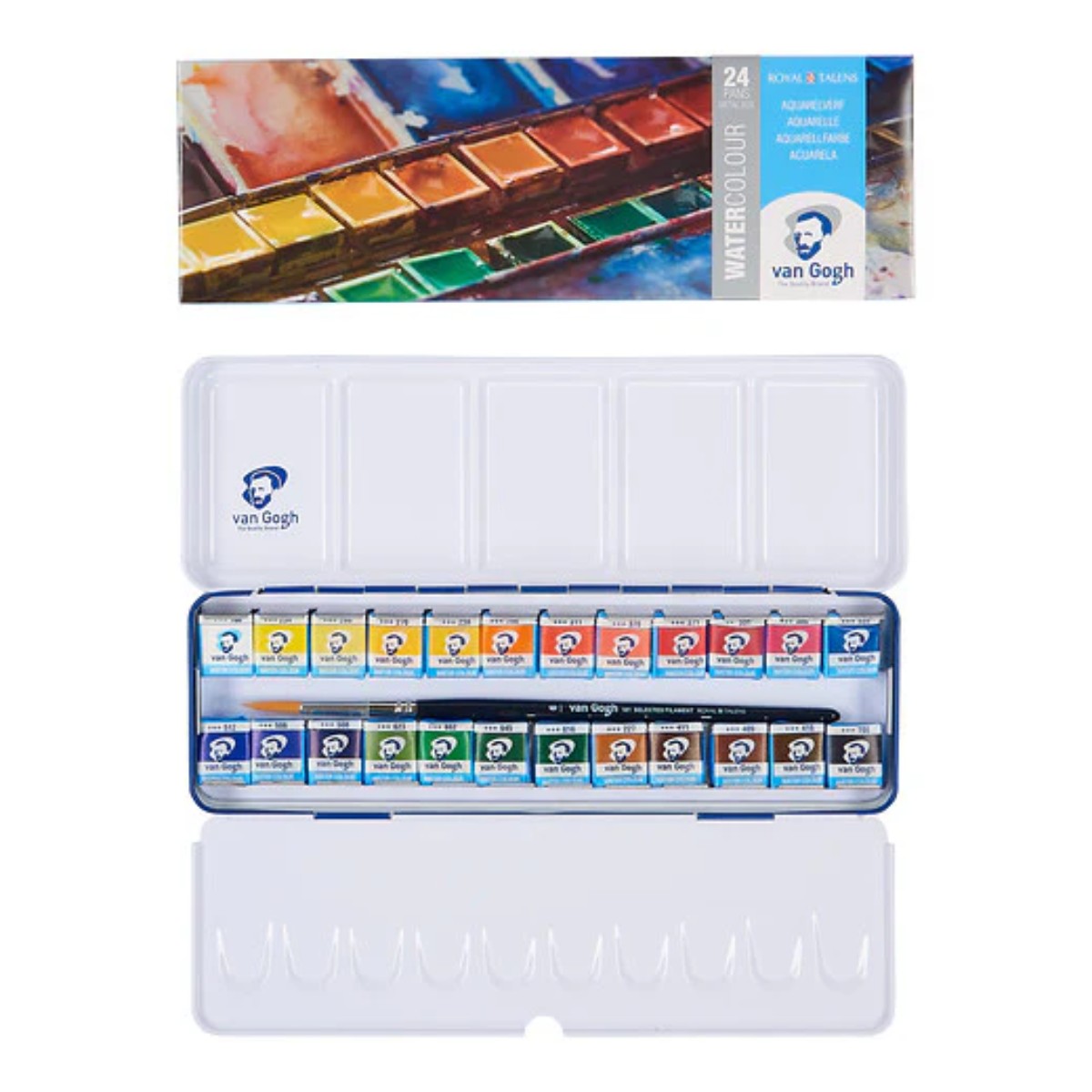 Aquarela Van Gogh em Pastilha - 24 Cores - Estojo Metálico Livraria Skilo