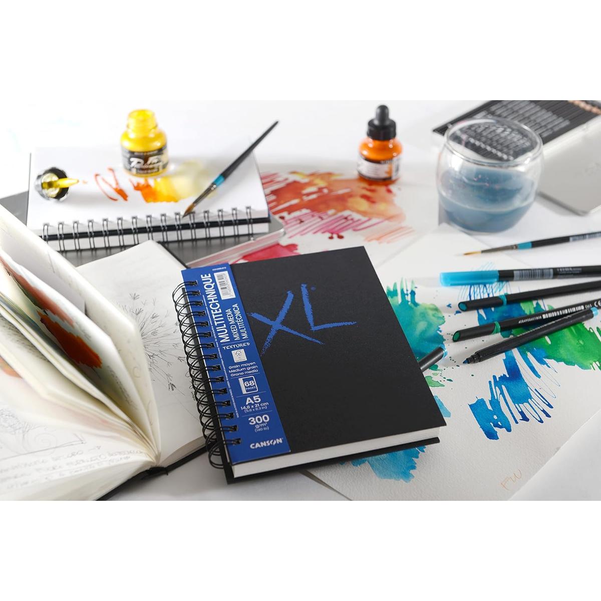 Sketchbook Canson XL A5 Espiral - Multitécnica - 300g