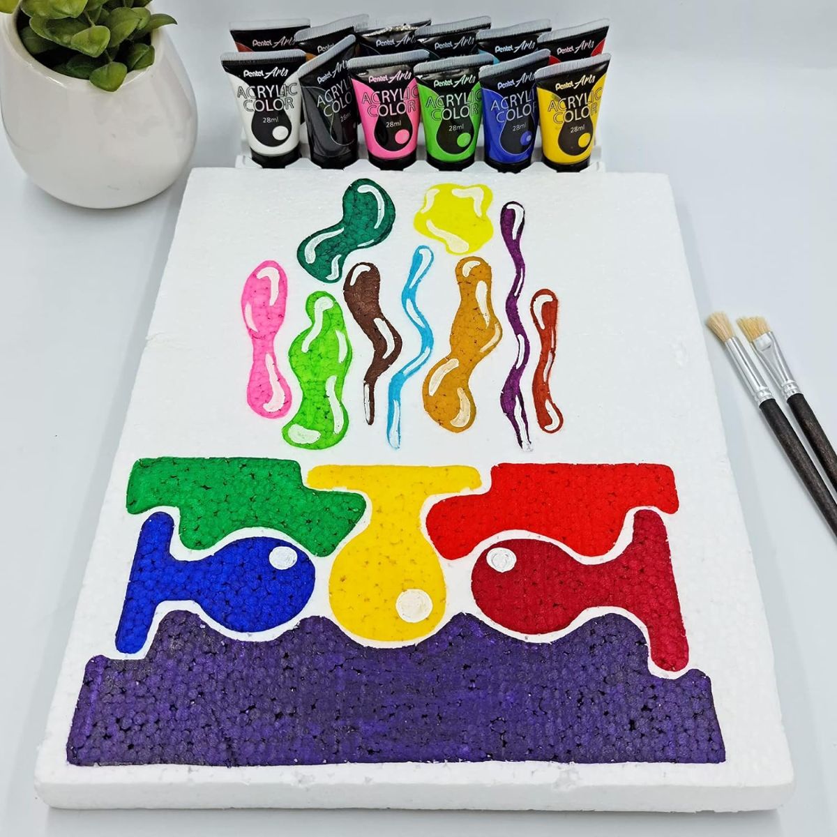 Tinta Acrílica Pentel - Pentel Acrylic Colour - 12 Cores