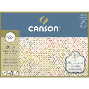 Papel Para Aquarela Canson Aquarelle Grão Fino 300g - 23x31cm