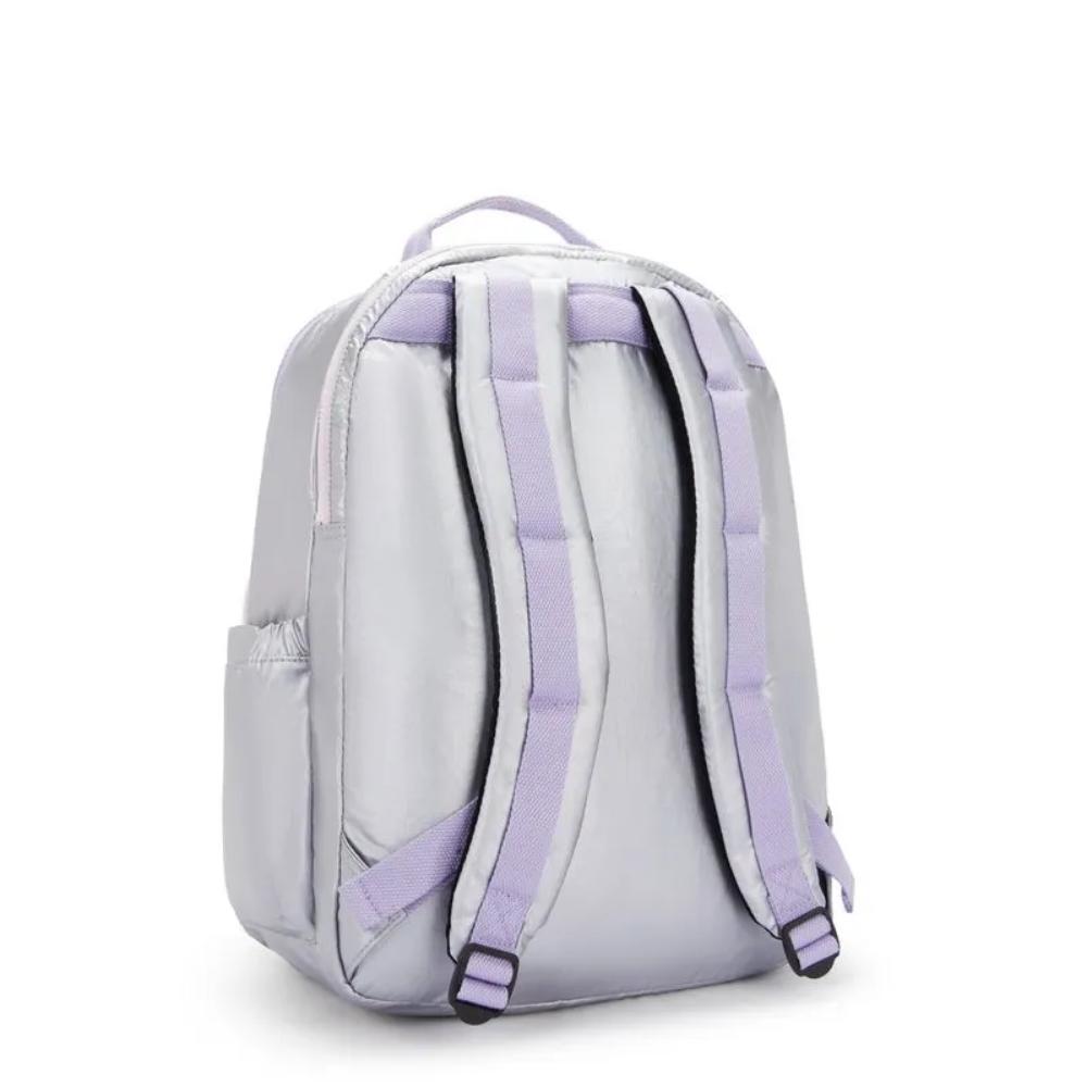 Mochila Kipling Seoul XL - Silver Glow Metallic