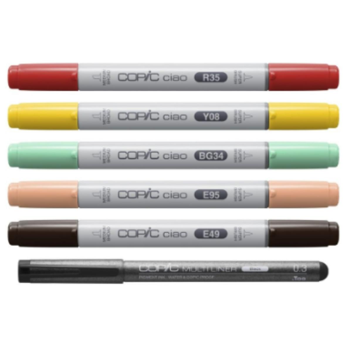 Copic Ciao Turma da Mônica - 5 Cores + 1 Multiliner