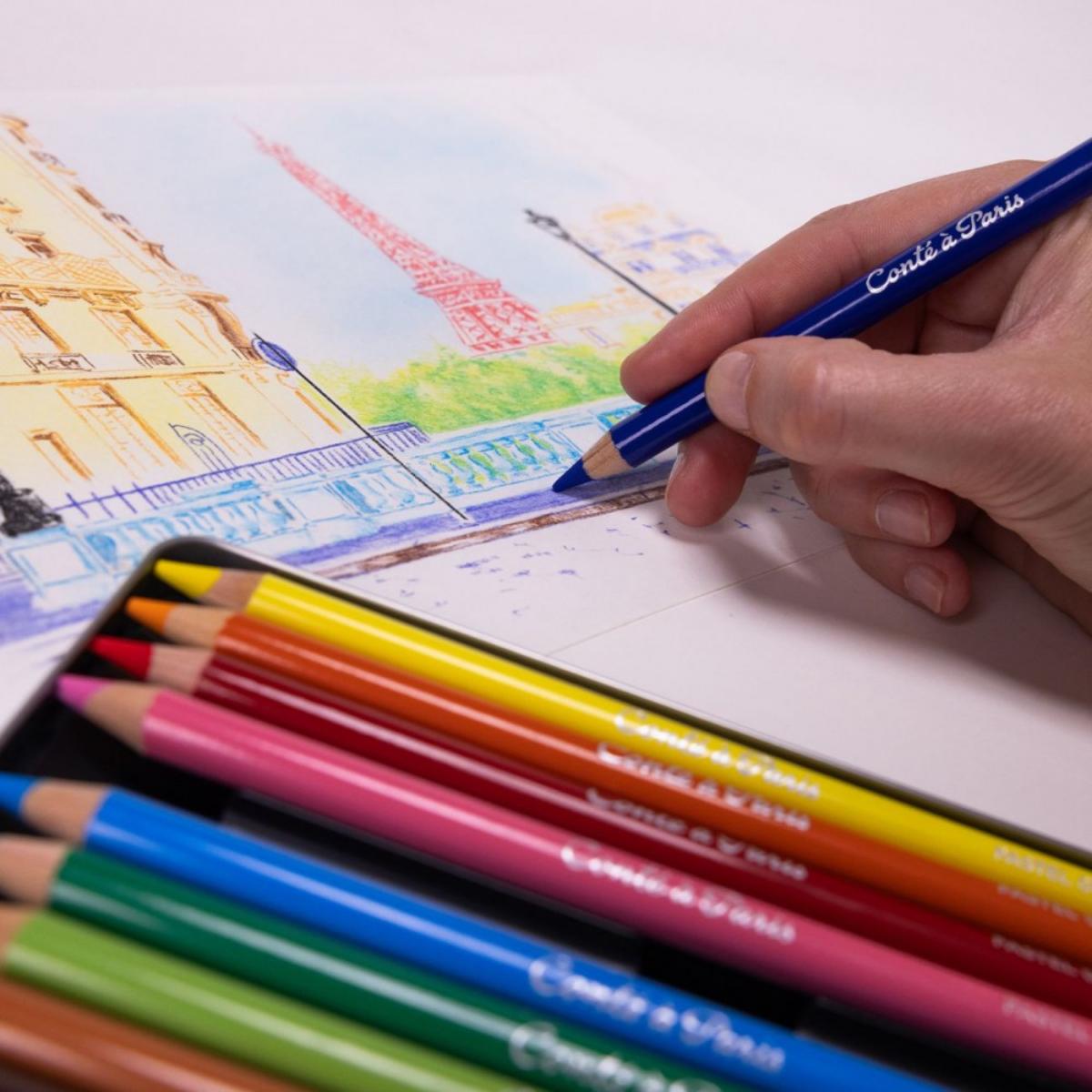 Lápis Pastel Seco Conté à Paris - 12 Cores
