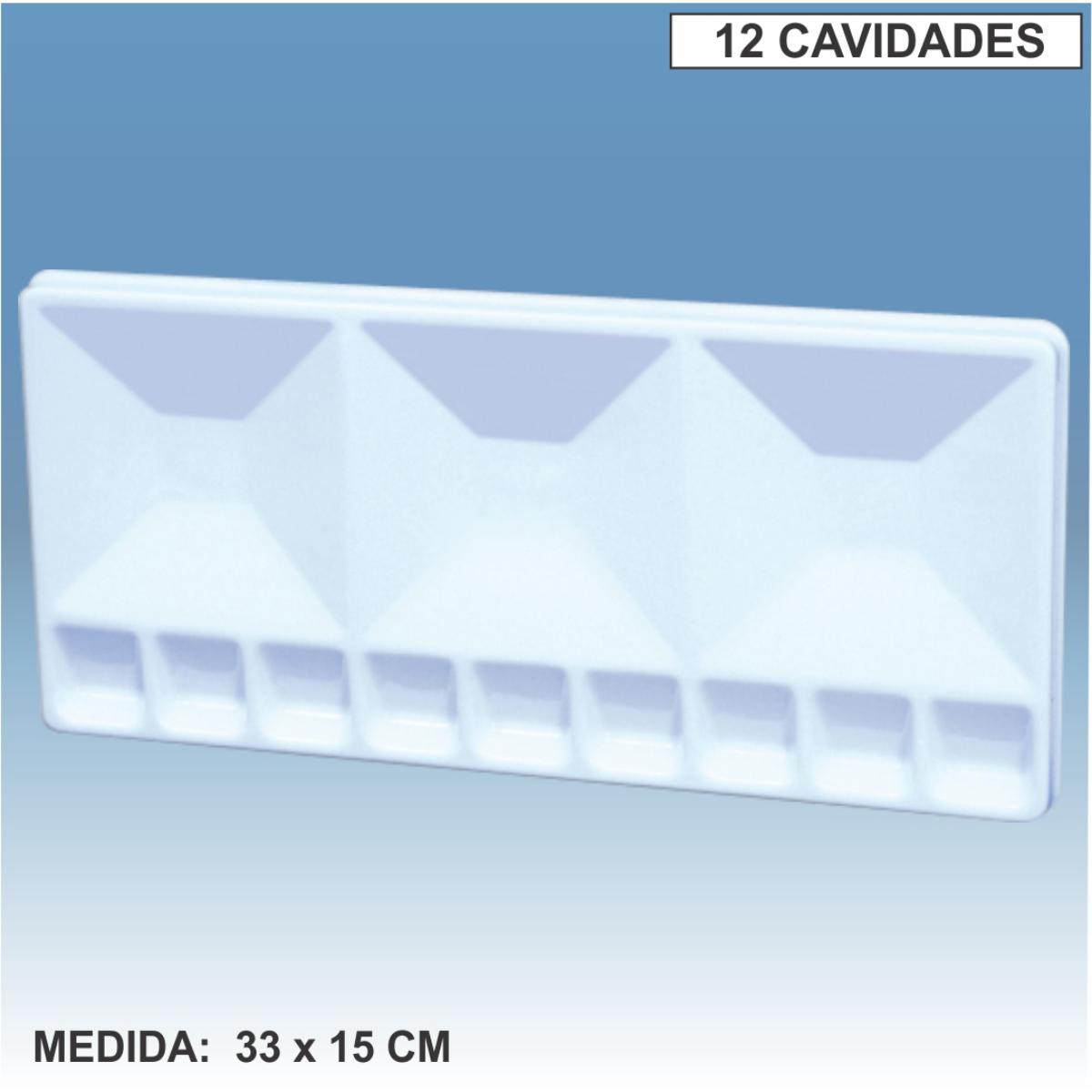 Godê  Plástico Trident - 12 Cavidades 33x15cm - Modelo 12456