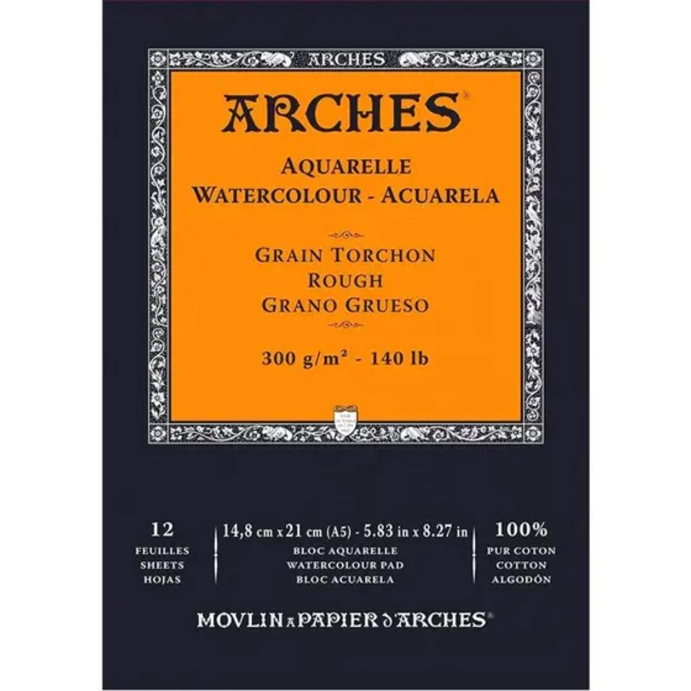 Papel Para Aquarela Arches Grao Rugoso - 300g - 14,8x21cm - 12 Folhas