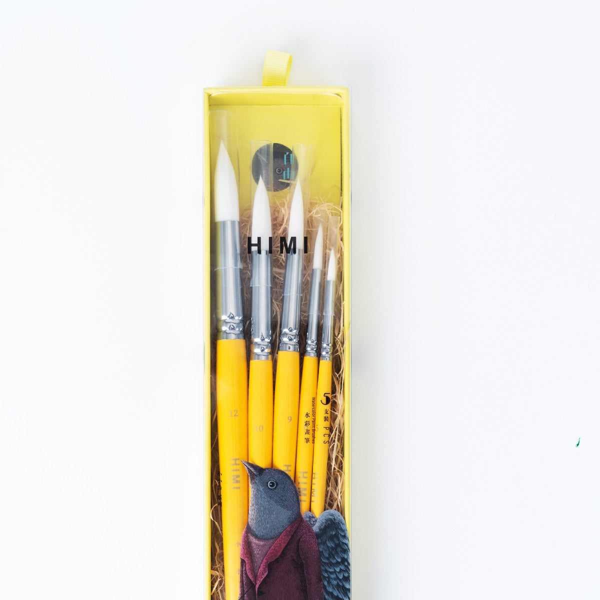 Kit Pincel para Guache HIMI com 5 – Cabo Amarelo