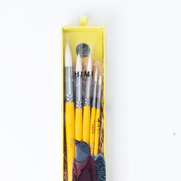 Kit Pincel para Guache HIMI com 5 – Cabo Amarelo
