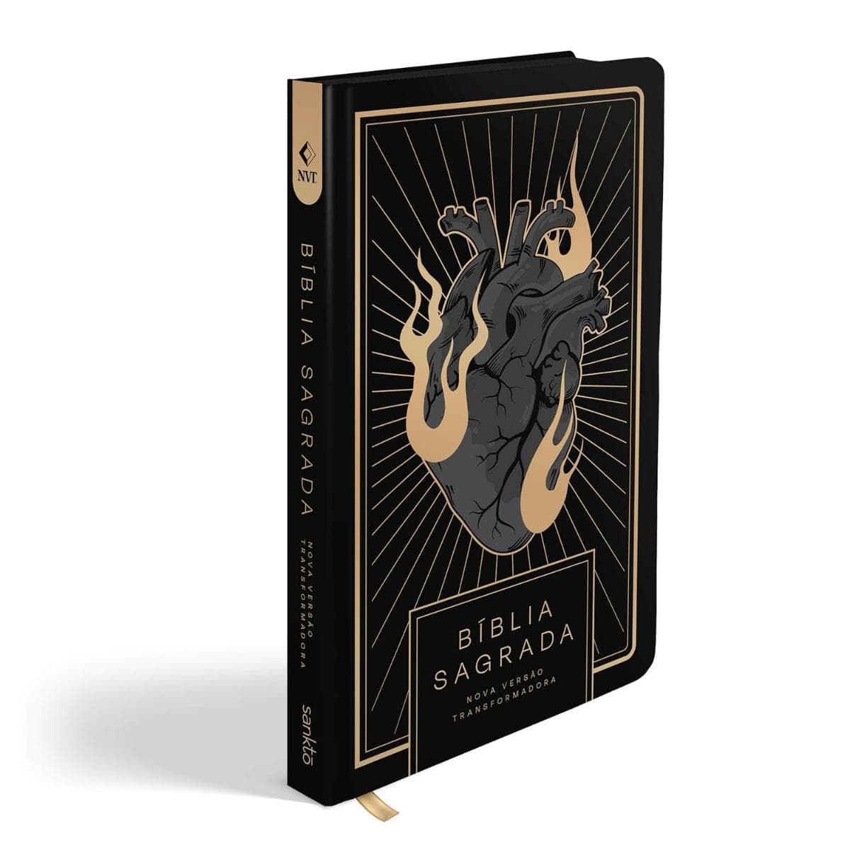 Bíblia Sagrada NVT Letra Normal - Coração All Black - Capa Dura Sankto