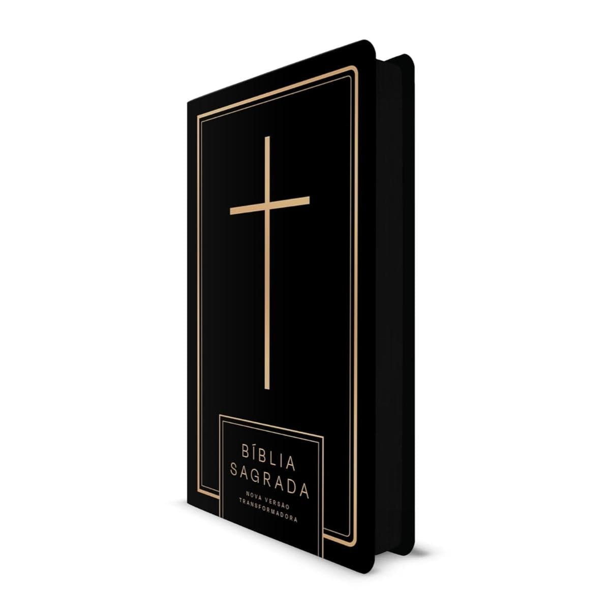 Bíblia Sagrada NVT  Letra Normal  - Cruz All Black - Capa Dura Sankto