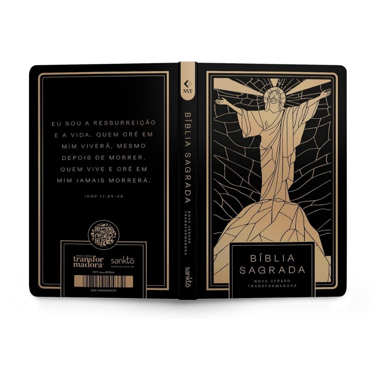 Bíblia Sagrada NVT Letra Normal - Jesus All Black - Capa Dura Sankto