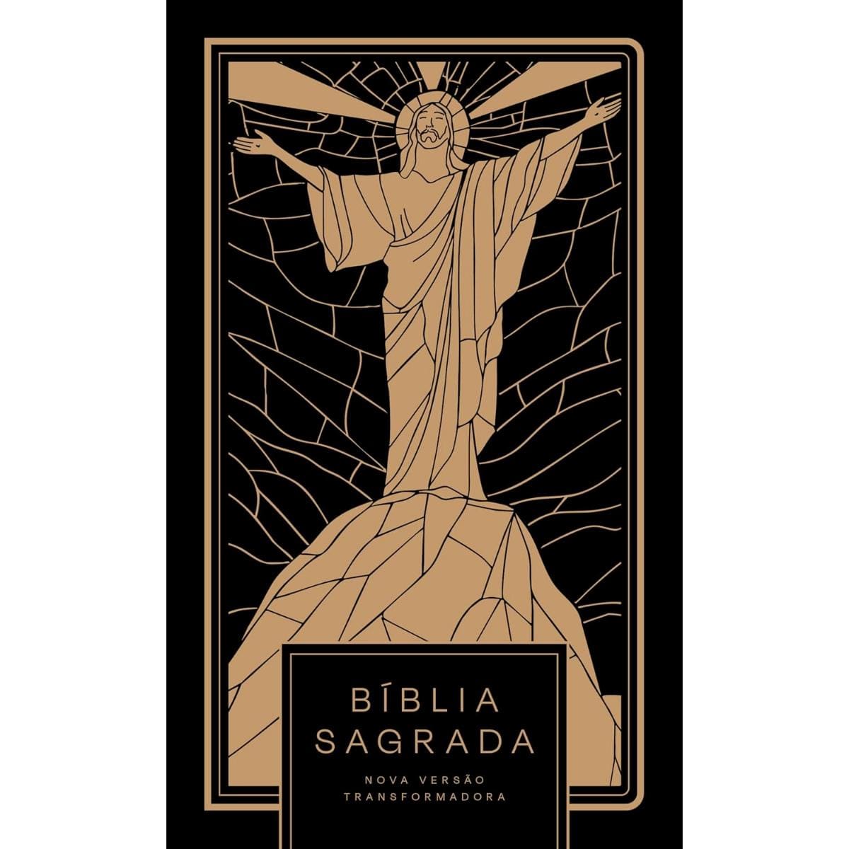 Bíblia Sagrada NVT Letra Normal - Jesus All Black - Capa Dura Sankto