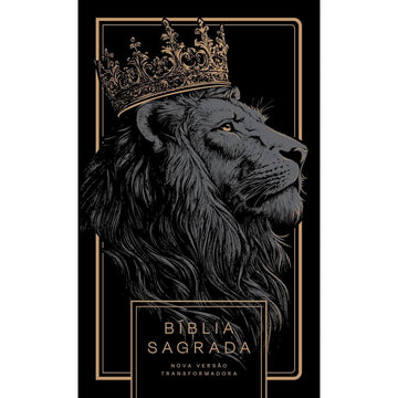 Bíblia Sagrada NVT Letra Normal  - Leão All Black - Capa dura Sankto