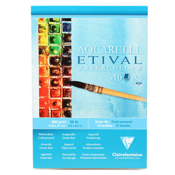 Bloco Aquarela Clairefontaine Etival 200g A5 - 10 folhas Clairefontaine