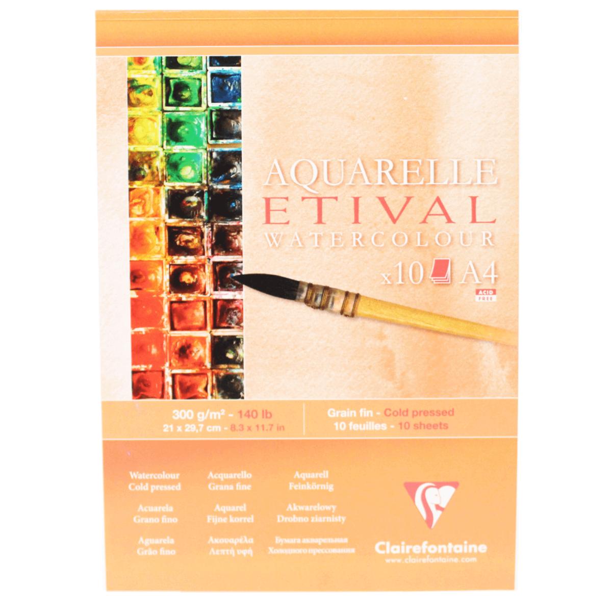 Bloco Aquarela Clairefontaine Etival 300g A4 - 10 folhas Clairefontaine