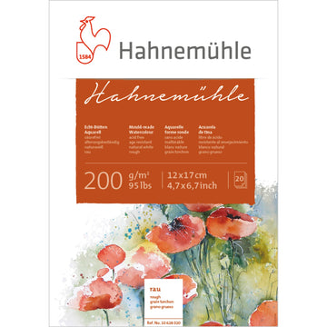 Bloco Aquarela Hahnemühle 200 - Rugosa - 200g/m² - 12x17cm - 20fls Hahnemühle