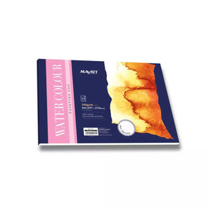 Bloco Aquarela MayArt A4 - 300g 12 folhas - 100% Algodão Hot Pressed
