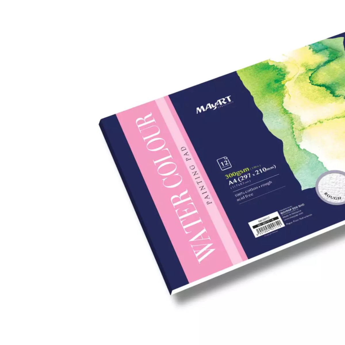 Bloco Aquarela MayArt A4 - 300g 12 folhas - 100% Algodão - Rough MayArt