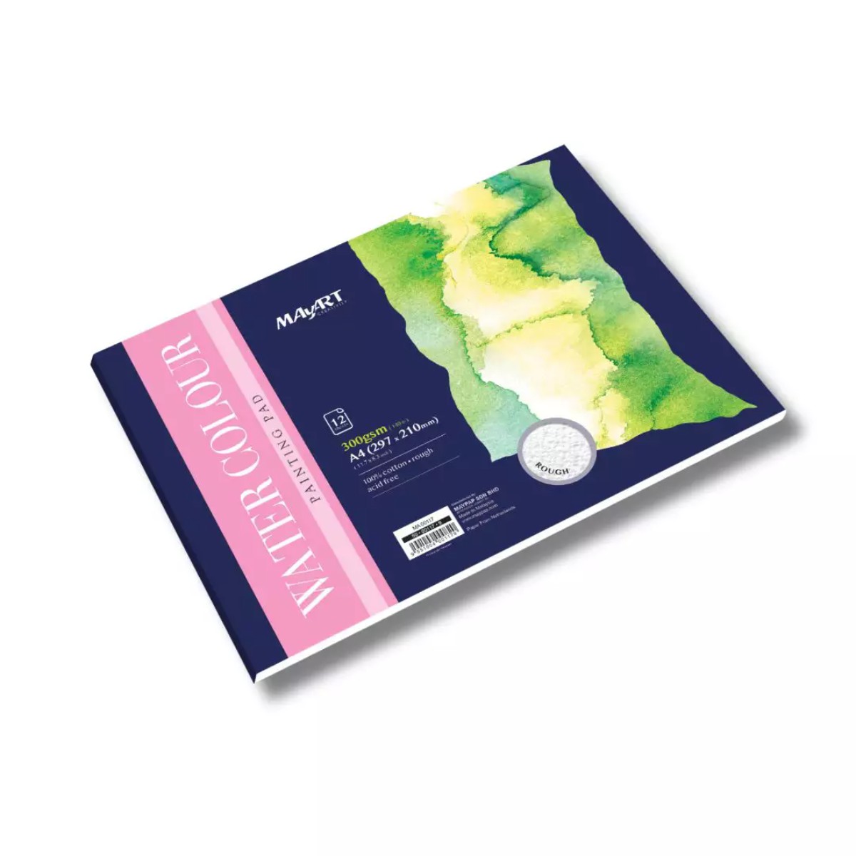 Bloco Aquarela MayArt A4 - 300g 12 folhas - 100% Algodão - Rough MayArt