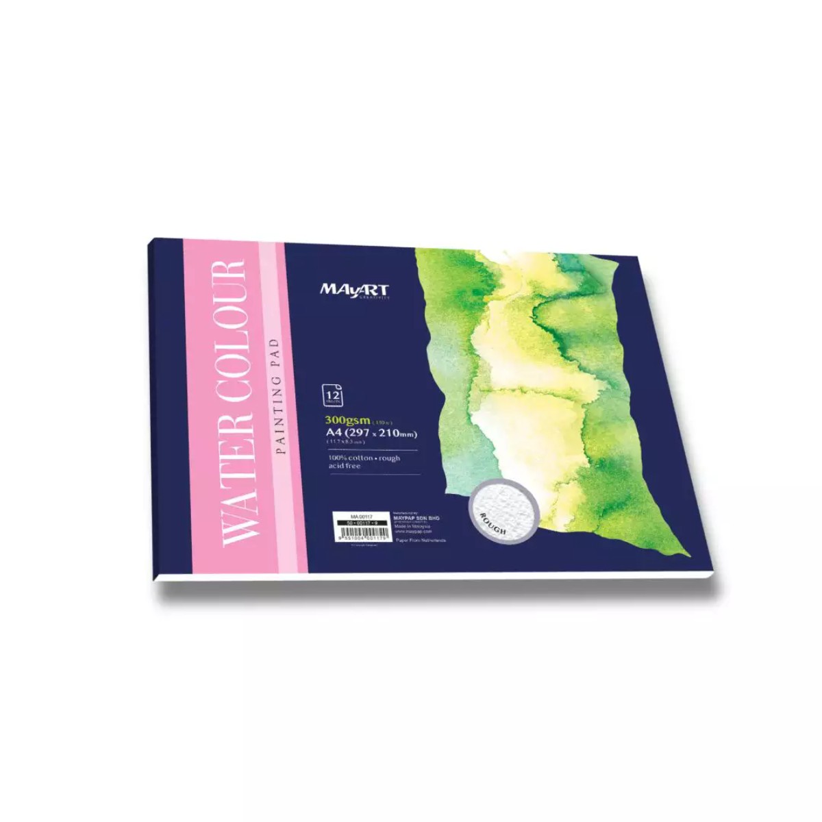 Bloco Aquarela MayArt A4 - 300g 12 folhas - 100% Algodão - Rough MayArt