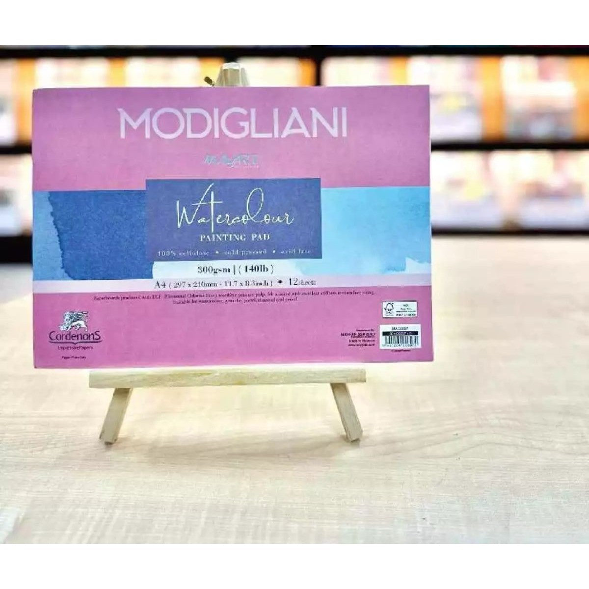 Bloco Aquarela MayArt Modigliani A4 - 300g 12 folhas - Celulose Cold Pressed MayArt