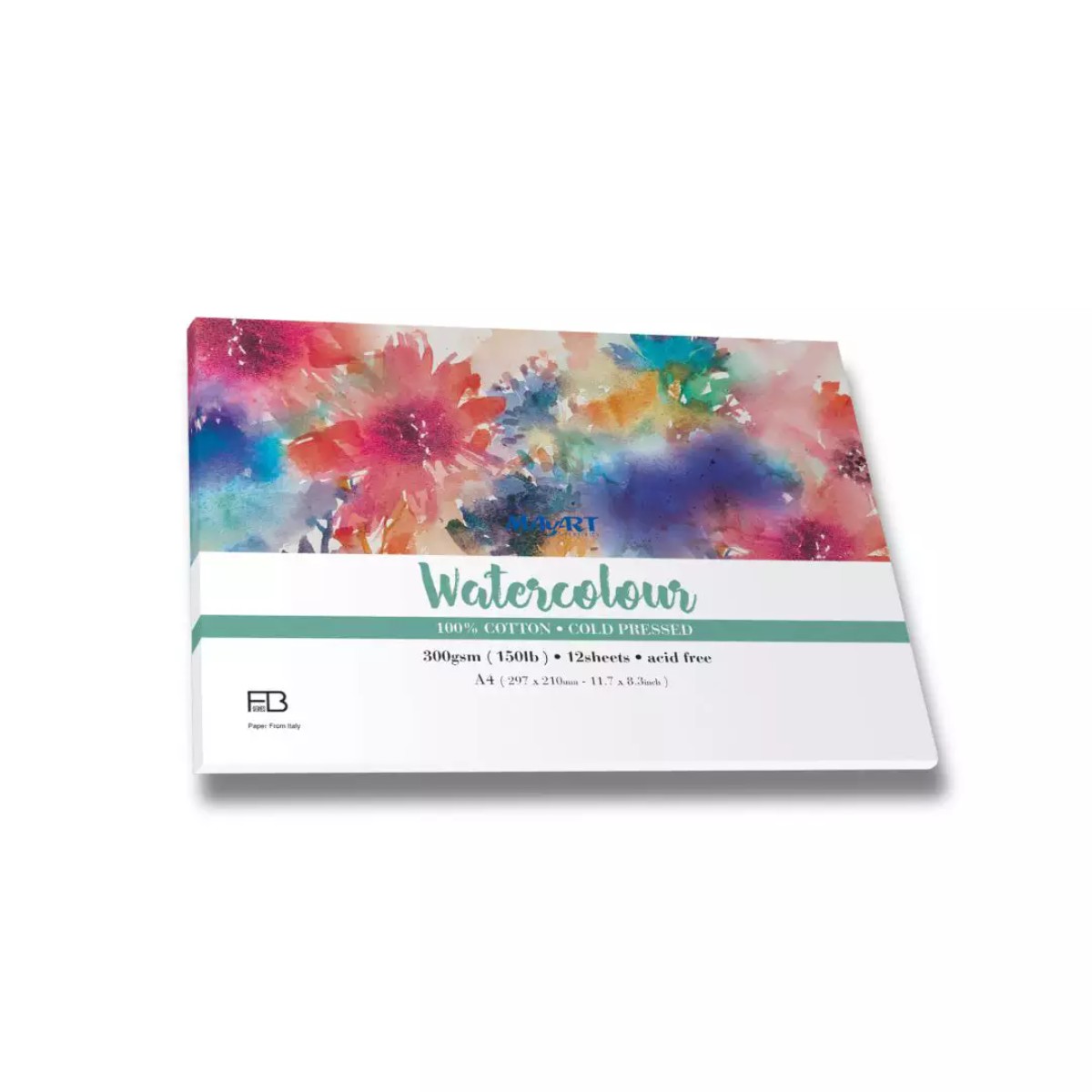 Bloco Aquarela MayArt Watercoloour - 100% Algodão - Cold Pressed 300g - 12 Folhas MayArt