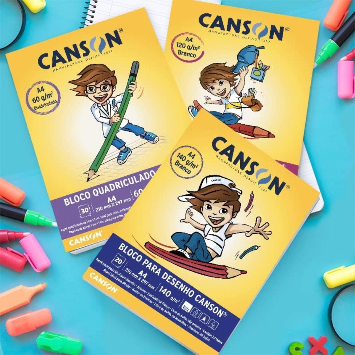 Bloco Canson A4 - Pintura Infantil Multi Técnicas 180g/m2 Canson