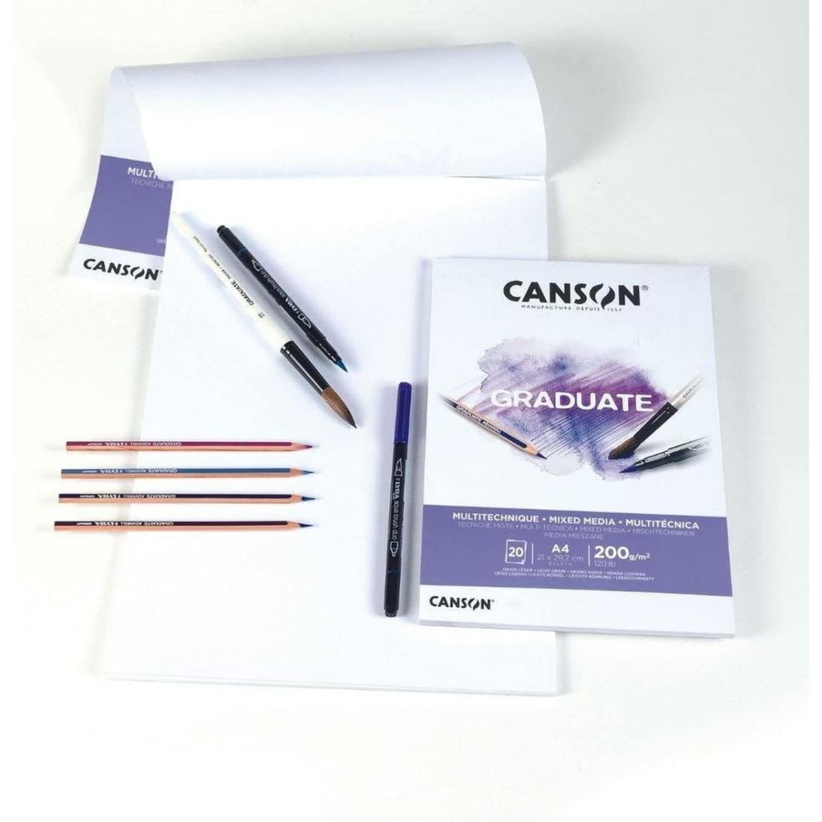 Bloco Canson Graduate Multitécnica - Mix Media - 200 g/m2 Livraria Skilo