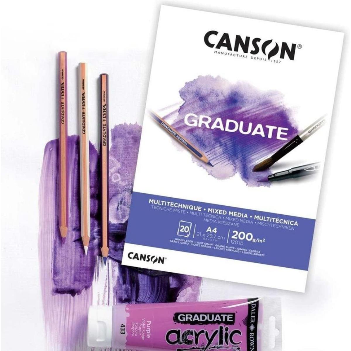 Bloco Canson Graduate Multitécnica - Mix Media - 200 g/m2 Livraria Skilo