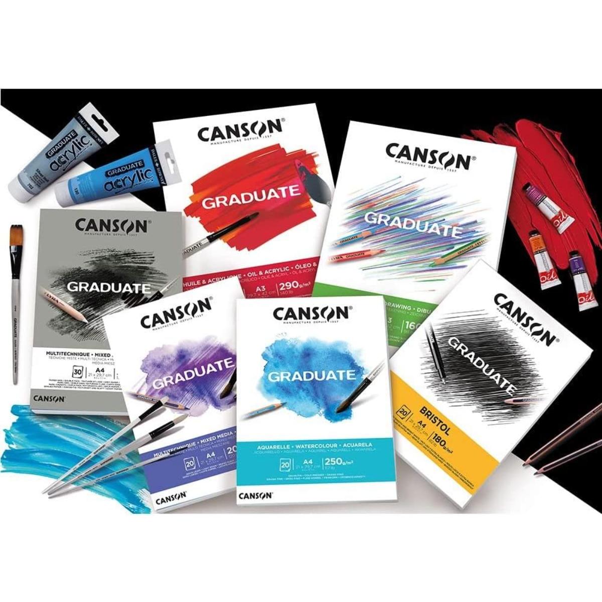 Bloco Canson Graduate Para Óleo e Acrílica A4 - 290g/m² - 20 Folhas Livraria Skilo