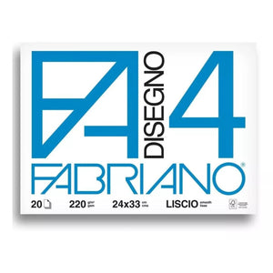 Bloco de Desenho Fabriano F4 Liscio - 24x33cm - 220g/m² - 20 Folhas