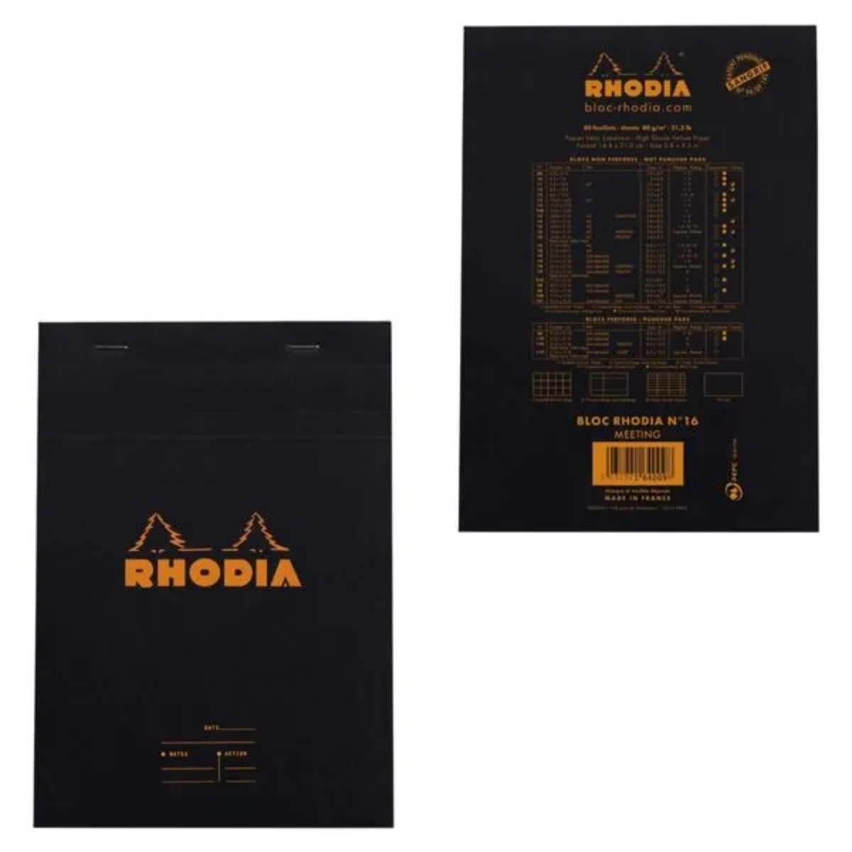 Bloco de Notas Rhodia Meeting N16 - 14x21cm - 80 folhas Rhodia