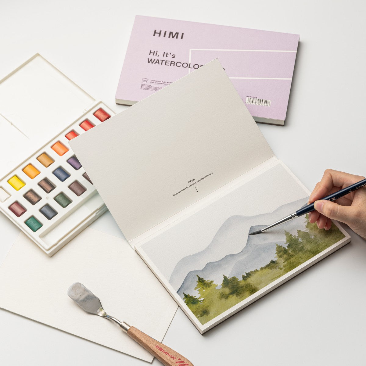 Bloco de Papel Aquarela HIMI 20 Folhas 14x21,6cm – Capa Roxa Himi