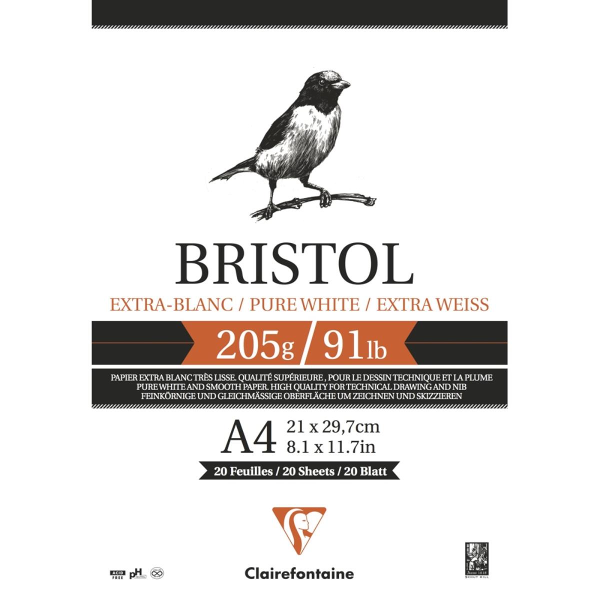 Bloco de Papel Bristol Clairefontaine A4 - 205g 20 folhas Clairefontaine